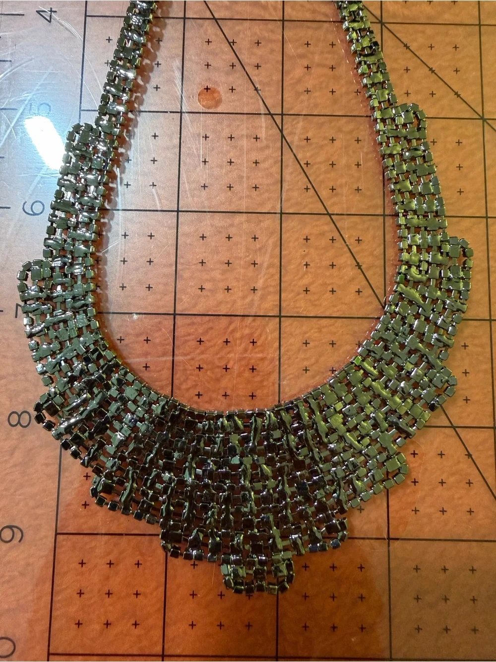 Vintage Clear Rhinestone Bib Necklace Silver Tone Waterfall Statement Bridal